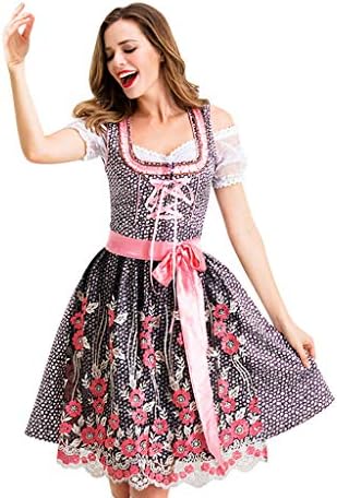 Mikilon Women's German Dirndl Dress Costumes for Bavarian Oktoberfest Carnival Halloween