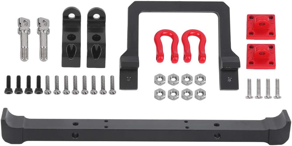 VGEBY RC Bumper Crawler Metal 1/10 Front Rear Bumper with Buckle RC Accessory Fit for Mangniu MN90 MN90K MN91 MN91K MN45 MN45K MN96 MN99 MN99S MN40(Black)