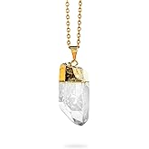 AYANA Clear Quartz Pendant Necklace for Women | The Most versatile, Multipurpose, Powerful Healing Stone | Crown Chakra | Aries Birthstone | Handmade with Ethically Sourced Raw Natural Pure Gemstone