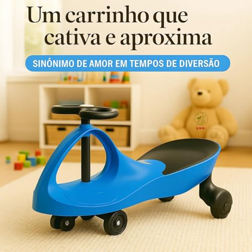 Carrinho Rolimã Infantil Carrinho de Rolimã Infantil Resistente, Seguro e Super Divertido Azul
