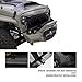 TOPFIRE Upgraded Front Grill for Jeep Wrangler Rubicon Sahara Sport JK/JKU 2007-2018 (Matte Black, with Logo)