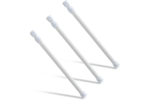 3 Pcs Tension Rod, OEH Short Tension Rod, No Drilling Small Tension Rods for Closet, Rustproof Spring Rod, Mini Thin Tension Rods for Cabinets, Cupboard, Wardrobe Bars, Bookcase (12-20 inch)