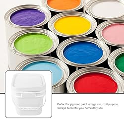 Alipis Paint Bucket with Lid 1 Gallon White Plastic