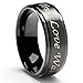 Cavalier Jewelers Purity Ring - True Love Waits - Black Plated Titanium Band (8mm wide) - Men's & Women's Sizes [Size 7]