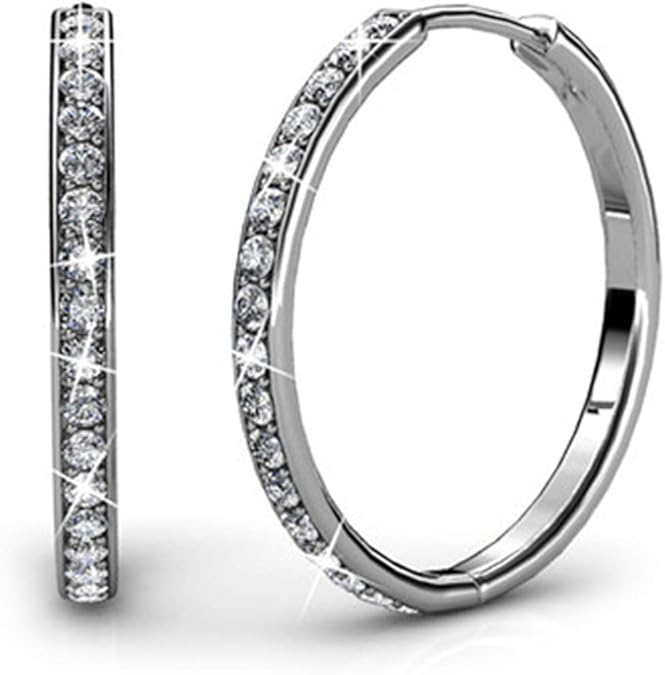 金盒特价 Cate & Chloe 镀18K白金 镶施华洛世奇水晶耳环 4.7折.99 海淘转运到手约104