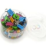 Deli Smiling Binder Clips ,19mm ,Assorted Colors ,40 Clips per Tub