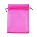 Bezall 100Pcs Organza Bags 4x6 Inch, Hot Pink Small Jewelry Bag Drawstring Mesh Gift Bags Wedding Party Favor Christmas Candy Pouches