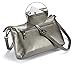 Lecxci Womens Small Leather Crossbody Bag, Zipper Clutch Phone Wallet Purse with [3 Card Slots] for Women (Bronze Silver)