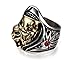MAIKEDIAO Men's Vintage Gothic Stainless Steel Skull Head Engraved Biker Ring Band Punk Knight Jewelry Silver Gold