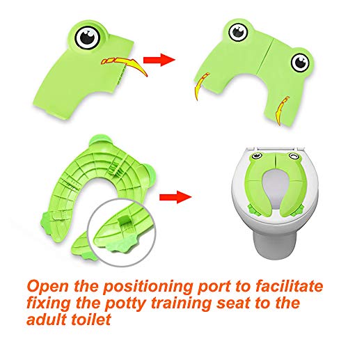 image for Supermore Upgrade Folding Portable Travel Potty Seat Silicone Pads Hom