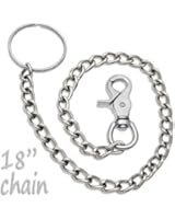 18" Chrome Steel Wallet Chain Trigger Snap Hook