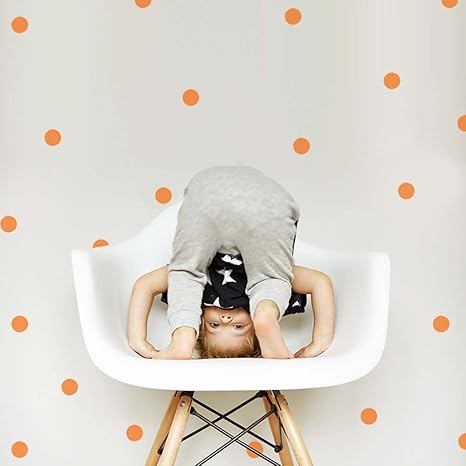 Amazon スクウェアショップ ウォールステッカー カスタムドットステッカー ピンドット 23cm 32cm Wt0049b オレンジ ウォールステッカー オンライン通販