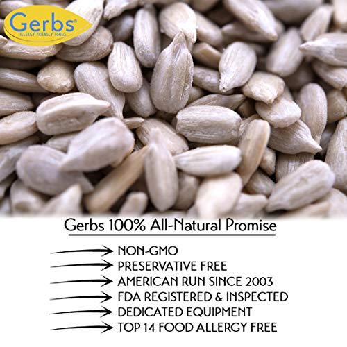 Raw Sunflower Seed Kernels by Gerbs 14oz. Bag Top 14 Food Allergy