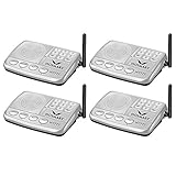 Wireless Intercom System Hosmart 1/2 Mile Long Range 7-Channel Security Wireless Intercom System for Home or Office (2018 New Version) [4 Stations Silver]