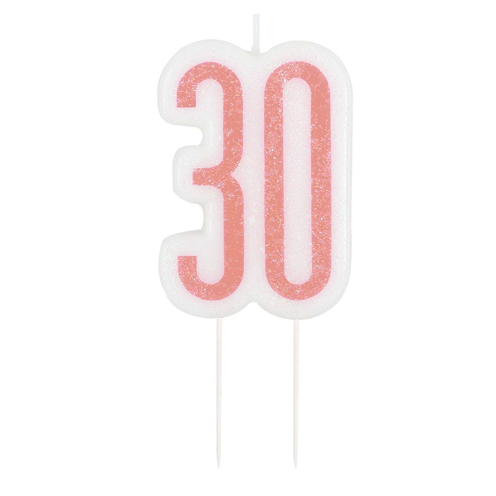 Unique 84984 Number Birthday Candle | Rosegold | 1 Pc, Rose Gold, Age 30