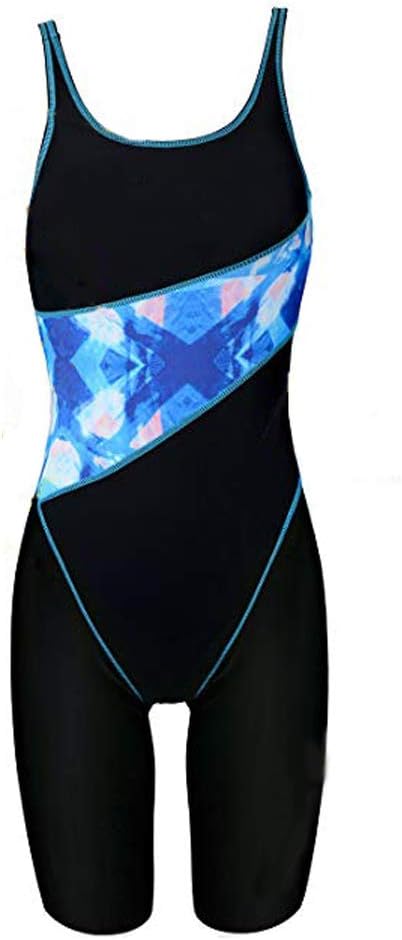 Sexybody Girl's Solid Splice Athletic One-Piece Swimsuit Competitive Legsuit Beachwear Swimwear