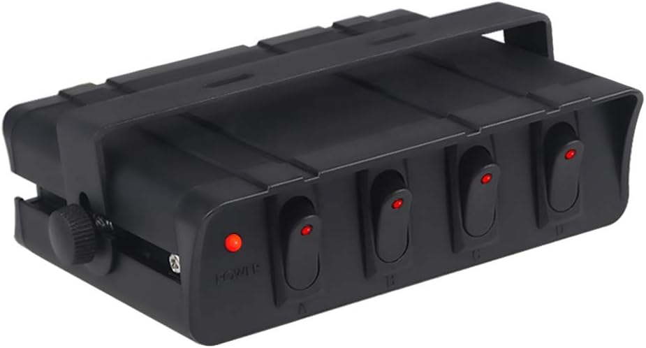 WATERWICH 6 Gang On/Off Rocker Switch Box 90Amp 12V SPST Rocker Switch Panel with LED Backlit for Ship Boat Yacht RV Camper Truck Car Vehicle (6-Gang): Automotive