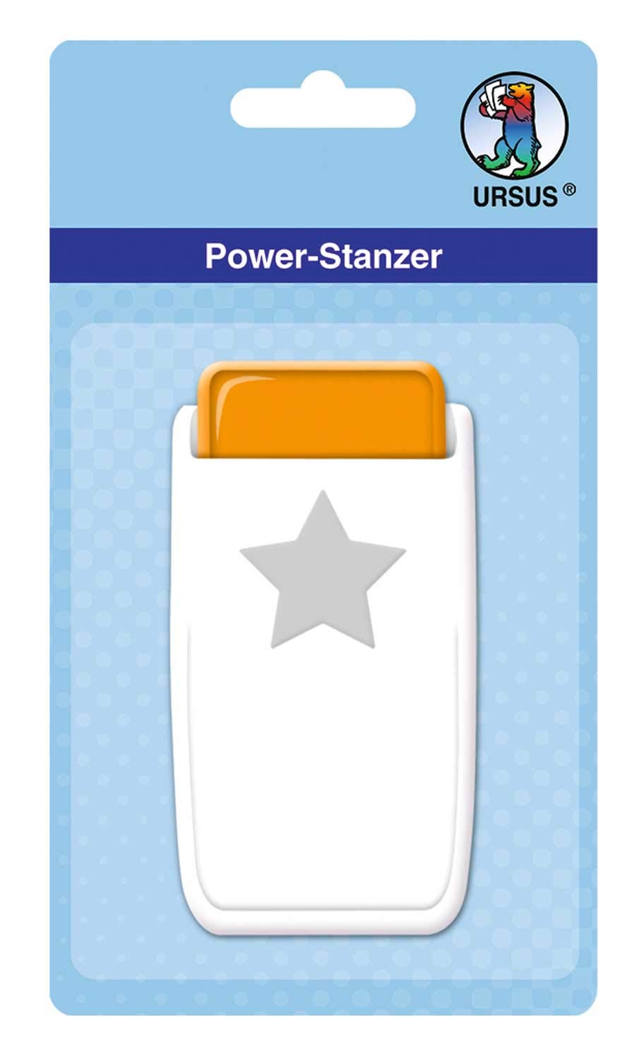 Ursus Power Star Punch, Size Approx. 2.5 cm, suitable for many materials such as cork, cardboard, foam rubber, foil and plastic, with locking device for space-saving storage.