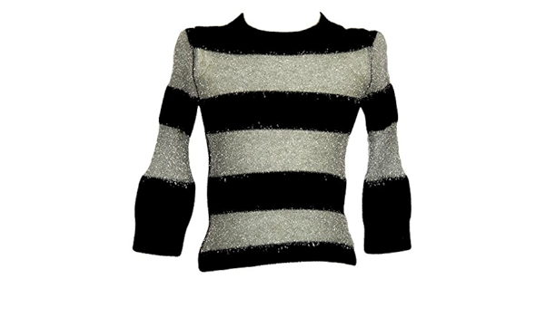 Amazon.com: J Crew Girls' Black and Silver Striped Knit ...
