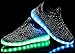 Fashion LED Shoes Light Up Sneaker 7 Color Flashing USB Charging Christmas Gift Flyknit Sports Shoes (7.5B(M)US-women/ 6D(M)US-men, Flyknit Black)
