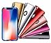 iPhone X Case Slim 360 Degrees Full Body Protection 3IN1 Anti-Scratch Plating Mirror Case Cover with Tempered Glass Screen + Hard PC Protector (iPhone x, Golden)