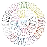 HSAN 300 Pcs Bulb Pins,Metal Safety Pins Gourd Pins Colorful Calabash Pins Steel Wire Pins Bead Needle Pins Clothing Tag Pins with Storage Box for DIY Craft