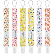 Babygoal Pacifier Clips for Girls, 6 Pack Pacifier Holder Fits Most Pacifier Styles &Teething Toys and Baby Shower Gift 6PS14