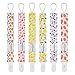 Babygoal Pacifier Clips for Girls, 6 Pack Pacifier Holder Fits Most Pacifier Styles &Teething Toys and Baby Shower Gift 6PS14 primary