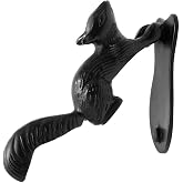 Renovators Supply Manufacturing Door Knockers for Front Door 6.75 in. Black Cast Iron Squirrel Shaped Door Knocker with Mounting Hardware