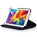 AiSMei Tab 4 8.0 Case, Rotating Stand Case for Samsung Galaxy Tab 4 8.0 SM-T330NU SM-T331, SM-T337 8-Inch Tablet PC, 8inch PU Leather Case + Bonus Stylus + Screen Protector - Black