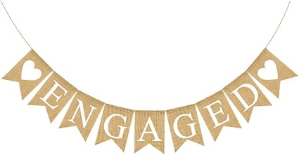 Engaged Banner Burlap Rustic Bunting 