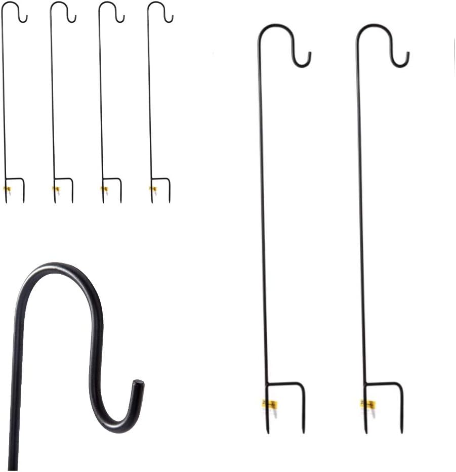 Dipamkar H100cm Set of 10 Shepherd Crook Hooks - For Hanging Bird Feeder, Mason Jars, Solar Lights, Lanterns, Flower Ball, Plant Baskets