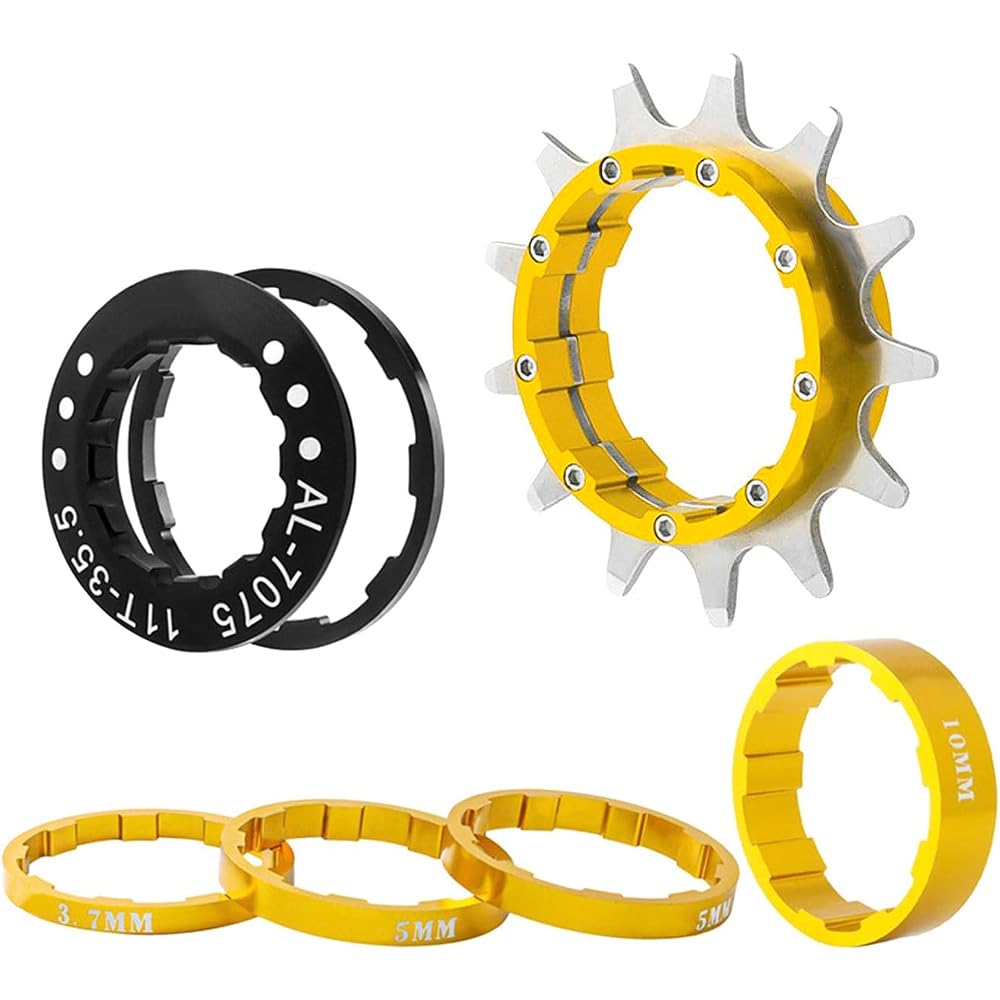 Sarini Bike Single Speed Conversion Kit 12T Bicycle Single Speed Cassette & Spacers Extra for Easy Conversion to Single Speed Gearing