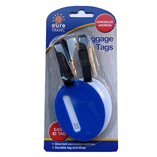 Oval Luggage Address Tags - Pack of 2 - Durable, Concealed Address