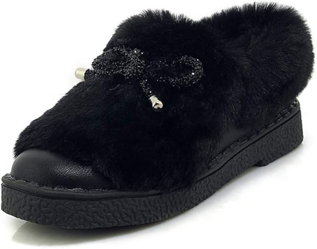 black fur moccasins