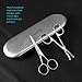 Nose Hair Scissors, ETEREAUTY Eyebrow Beard Trimmer Scissors Stainless Steel Facial Hair Scissors with Storage Box