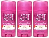 Soft & Dri Aluminum Free Deodorant, Sparkling Citrus Scent (Formerly Powder Fresh), 2.3 oz, Pack of 3