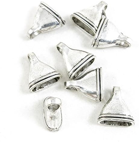 5 Pieces Silver Tone Jewelry Making Charms Supply ZY0900 Tassel Head Leather Cord End Cap