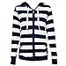 LOOLY Women Plain Zipper Spring Hoodie Striped Hooded Jacket