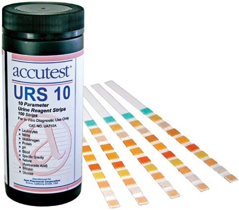 Jant Pharmacal UA710A 10 Parameter Urine Reagent Test Strips, Bottle of 100 Strips, 10 Parameter