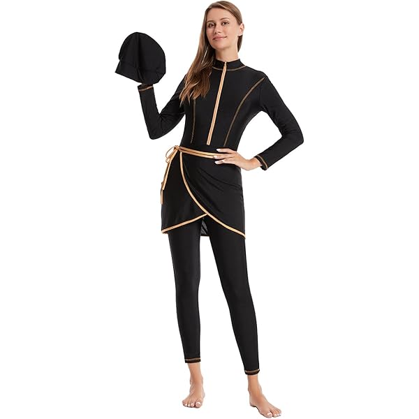 Swimming Cap FEOYA One Piece Swimsuit For Women Full Body Long