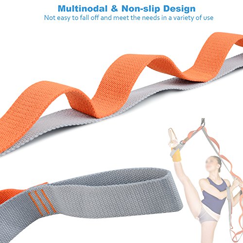 Soumit Multi-loop Stretching Strap, Durable Cotton Yoga Stretching Band Belt, Improving Flexibility Against Slippery Injury for Ballet Muscle Therapy and Other Physical Exercise