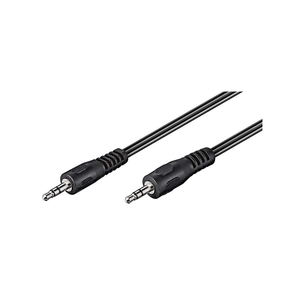 Goobay 50430 AUX Audio Connector Cable, 3.5 mm Stereo, Flat Cable, Black, 5 m Cable Length