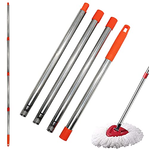 ANBOO 4Section Spin Mop Handle for EasyWring Spin Mop Replacement Head