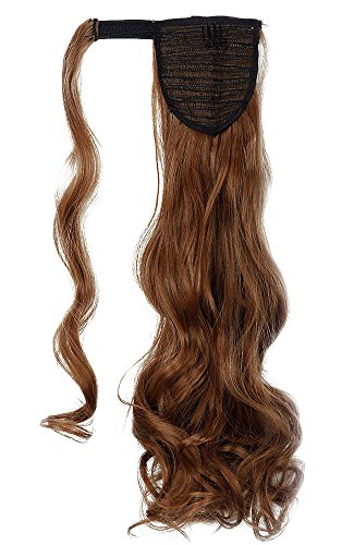 18" Wavy Curly Wrap Around Ponytail Extension for Woman Synthetic Hair Extension