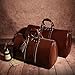 Leathario Travel Duffel Bag Genuine Leather Overnight Weekender Bag for men Luggage Carryon Hand Bag