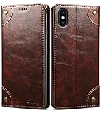 iPhone XS Max Case, SINIANL Leather Wallet Folio Case Book Design Flip Cover with Stand and ID Credit Card Slot Magnetic Closure for iPhone XS Max 6.5 inch 2018