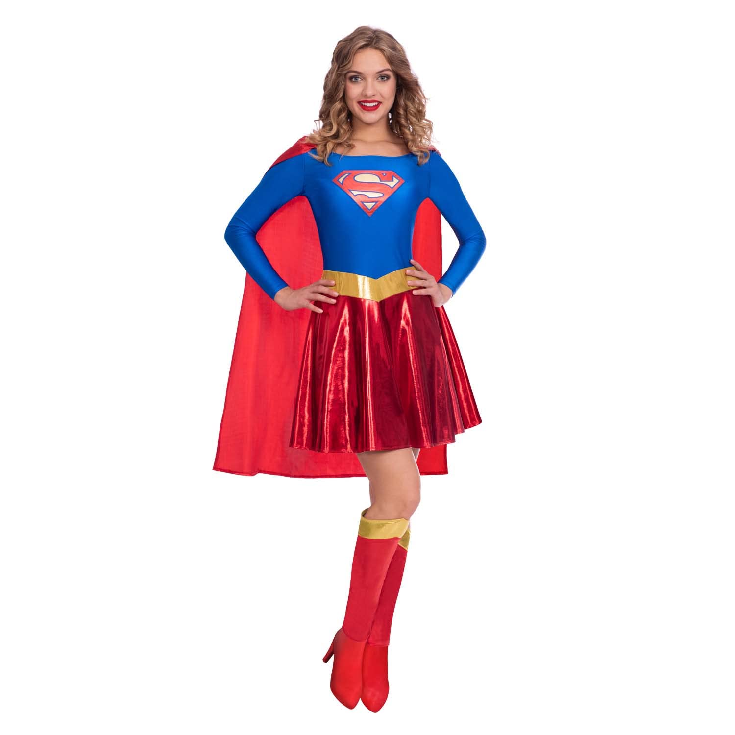 Amscan 9906151 Adult Womens Official Warner Bros DC Comics Licensed Supergirl Classic Fancy Dress Costume (UK Dress Size 14-16)