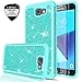 LeYi Compatible with Galaxy J7 Perx Case, (Not fit J7 2018) J7 Prime / J7 V/ J7 Sky Pro/Halo Glitter Case with Glass Screen Protector [2 Pack], Hybrid Heavy Duty Phone Case for Samsung J7V 2017 Mint