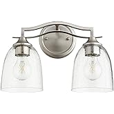 Quorum 5027-2-265 Transitional Two Light Vanity from Jardin Collection in Pewter, Nickel, Silver Finish,